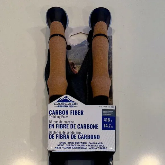Cascade Mountain Tech Carbon Fiber Trekking Poles NWT - Picture 1 of 2